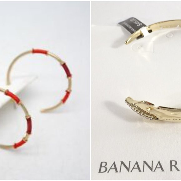 Ann Taylor Banana Republic Jewelry - Ann Taylor Hoop Earrings Banana Republic Bracelet